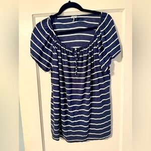 Splendid Blue and White Striped Top